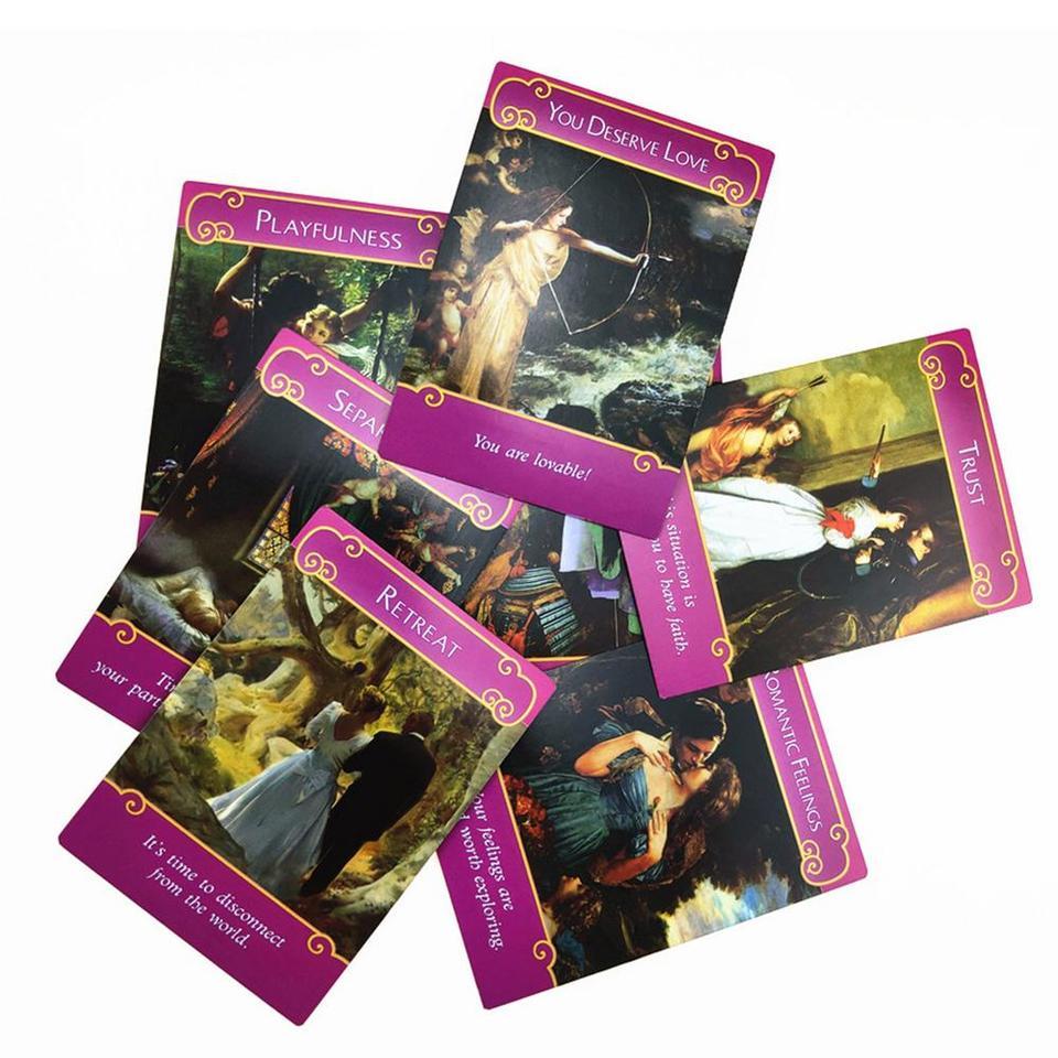 The Romance Angels Oracle Cards A 44 Tarot English Or Spanish Divination Edition Deck Borad Games