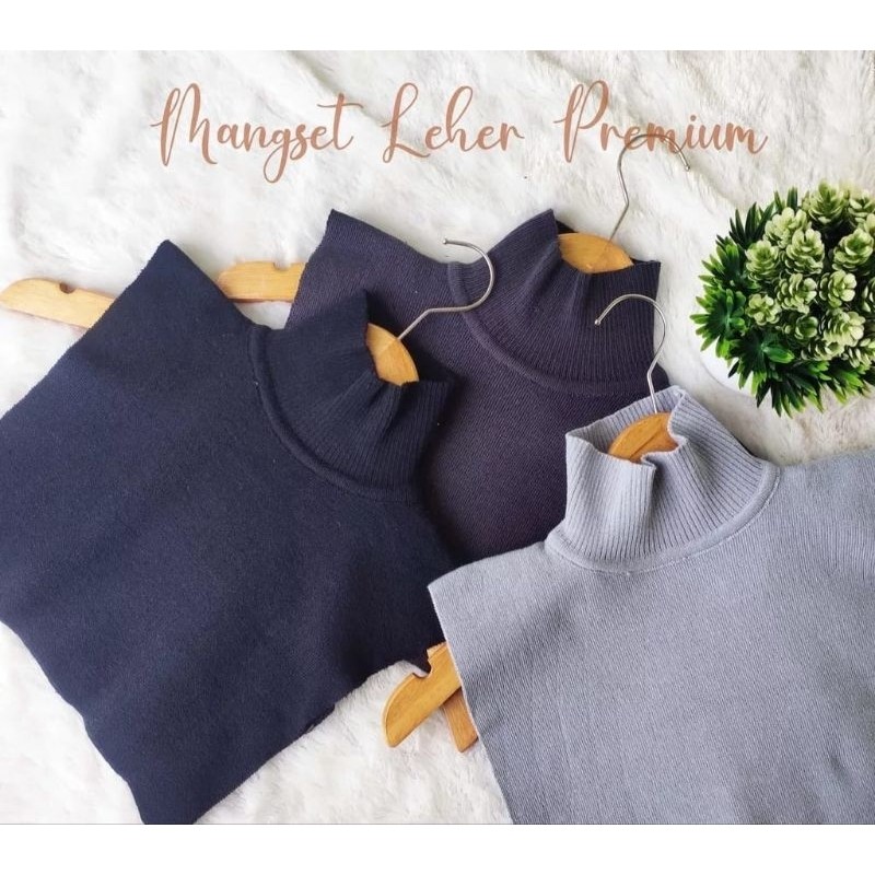 BJP - Manset Leher Rajut Tebal Dan Halus Kerah Tinggi