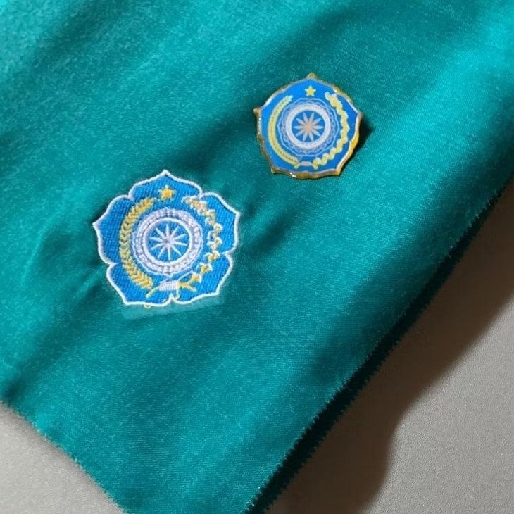 Kerudung Pkk LOGO BIRU gratis pin pkk