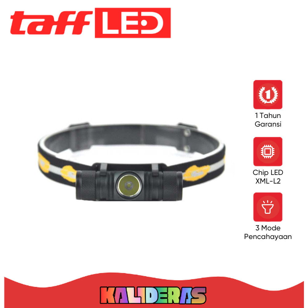 TAFFLED Senter Kepala Headlamp Headlight LED XML-L2 800 Lumens - D10-GCU2
