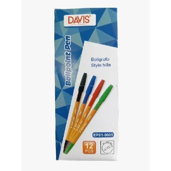 Ballpen Ep01-0605 DAVIS (12pcs) Tinta Hitam Pena  Stationery - PEN 0605 1