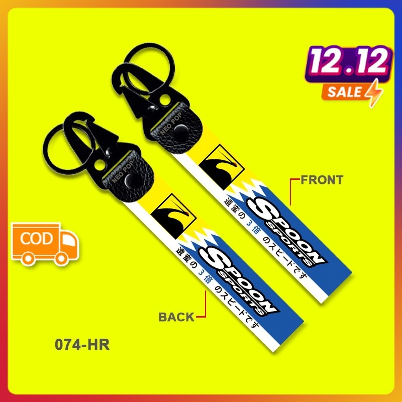 GANTUNGAN KUNCI PREMIUM SPOON SPORTS LOGO KEYCHAIN KEREN MOBIL AKSESORIS PART MODIFIKASI JAPAN DOMES