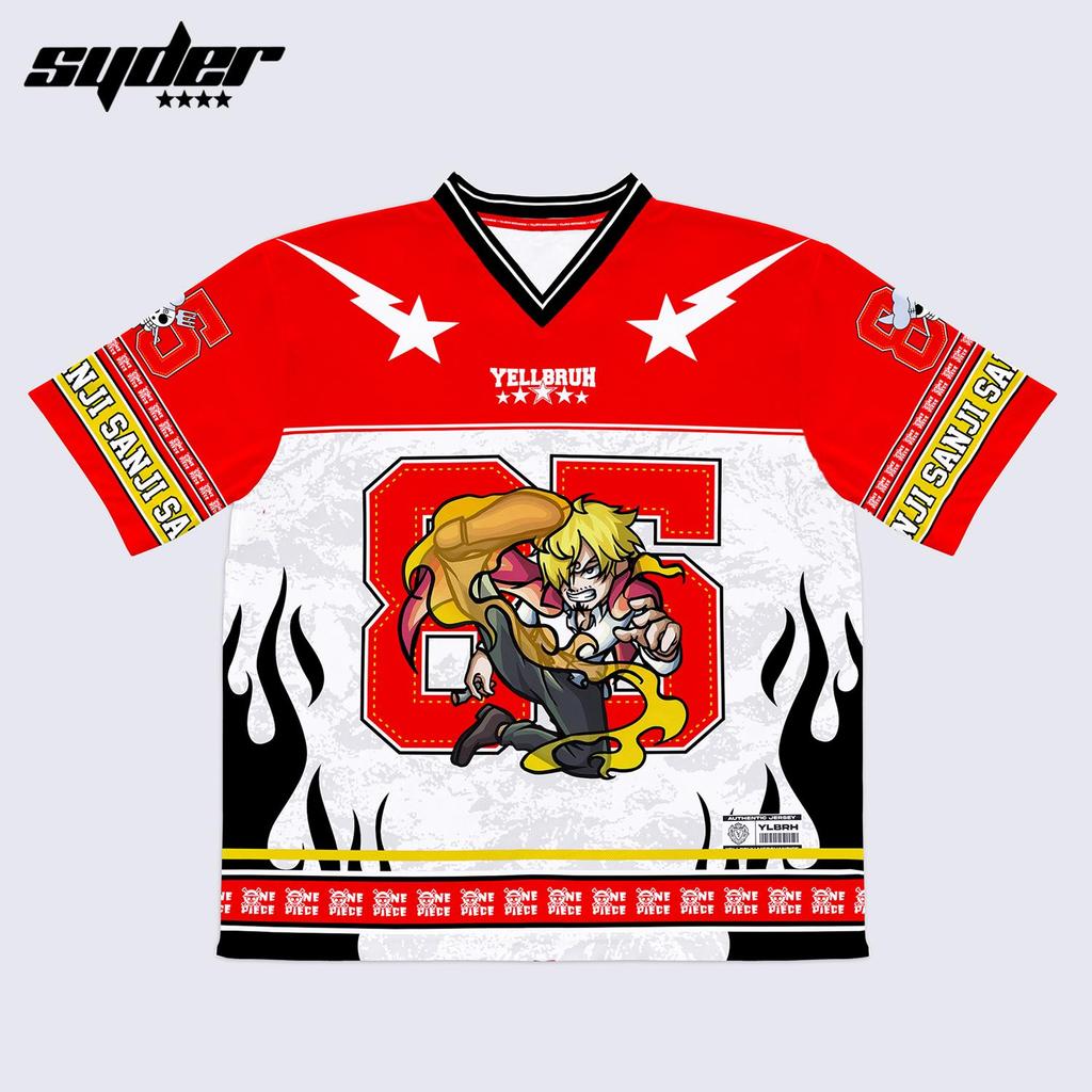 (BISA COD) SYDER Jersey Angka 85 Anime Series One Piece Sanji Mugiwara Fullprint Number Oversize Cas