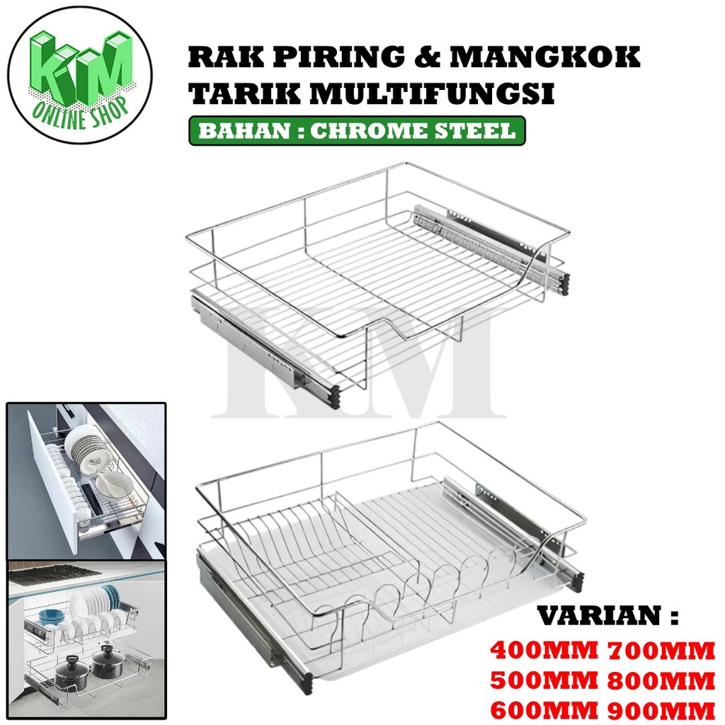 Rak Piring Lemari Dapur Multifungsi Rak Pengering Piring Keranjang Geser Laci Rak Tarik Rak Kitchen 