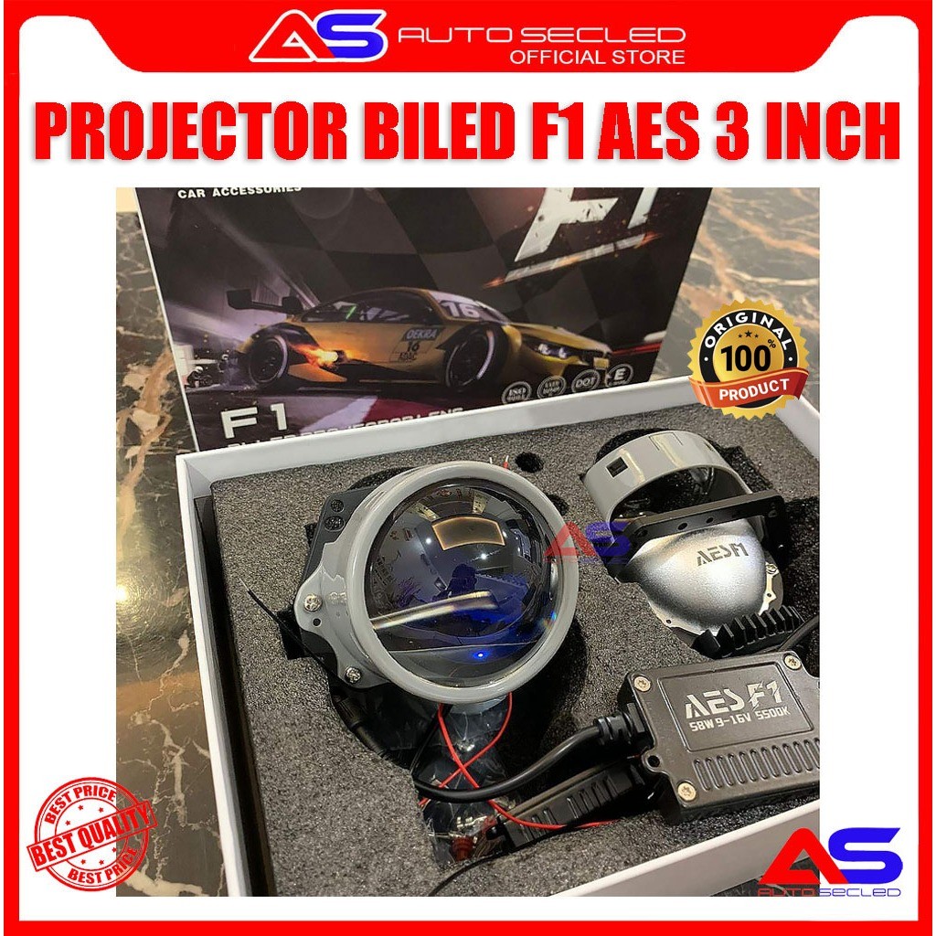 ORIGINAL PROJECTOR BILED AES F1 70WATT 3 INCH BLUELENS GARANSI 2 TAHUN BILED F1 AES 70 WATT