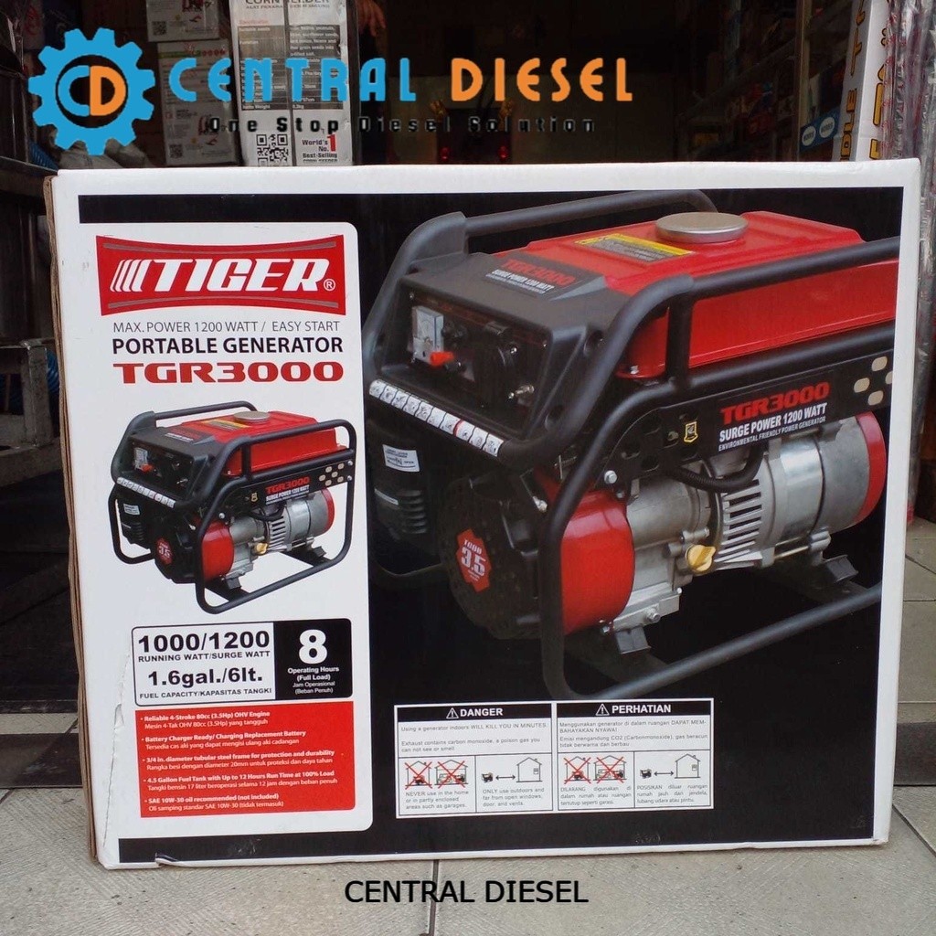 PROMO Genset/ Portable gasoline Generator Tiger TGR3000 1200 watt bensin