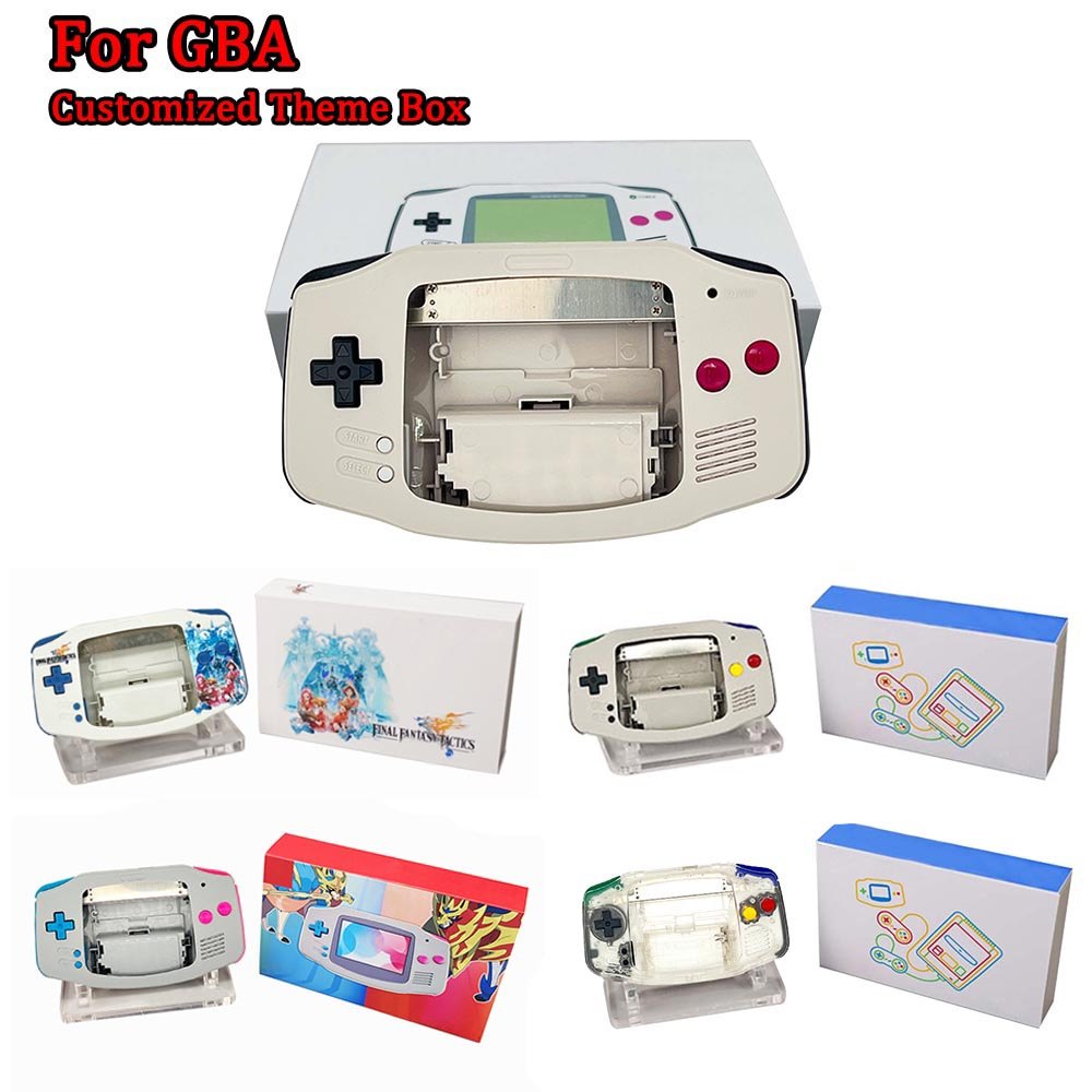 For GBA Customized Pre-Laminated Houing Shell With Theme Box Set More Colors For IPS V4 Laminated LC