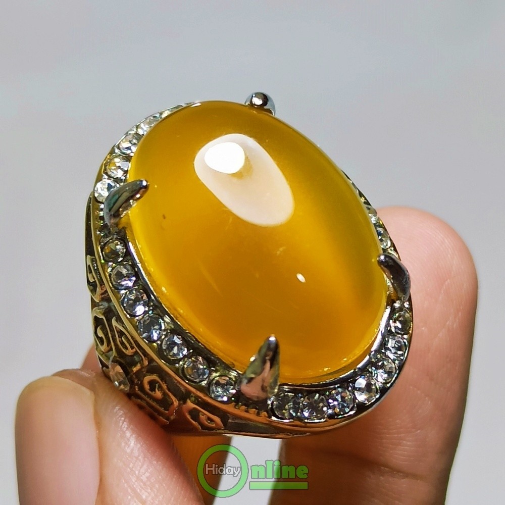 CINCIN BATU NATURAL CEMPAKA YELLOW SUNKIST ORANGE BIG SIZE