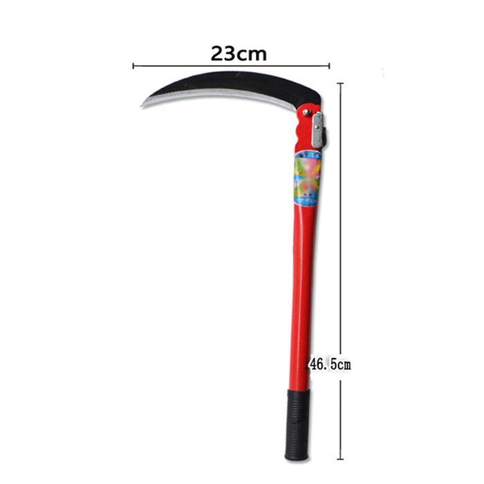 Pisau Sabit Lipat Panjang Alat Potong Rumput Portable Arit Rumput - Merah