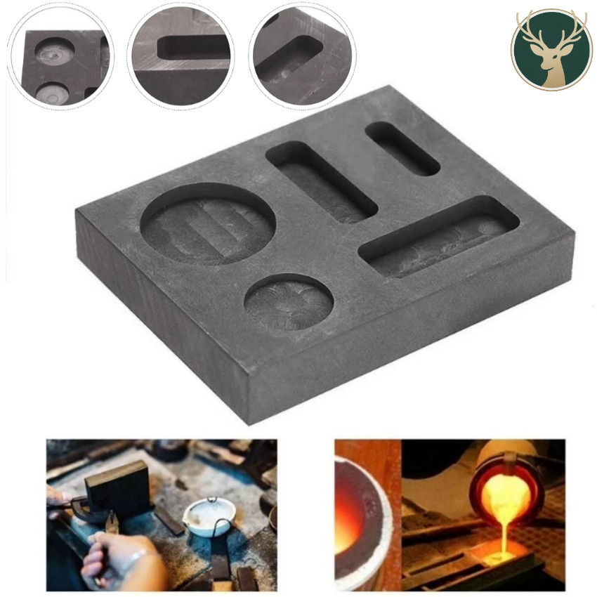 Cetakan Ingot grafit high purity kombinasi 5 lubang Graphite Ingot Mould 5 In 1 Cetakan Ingot Grafit