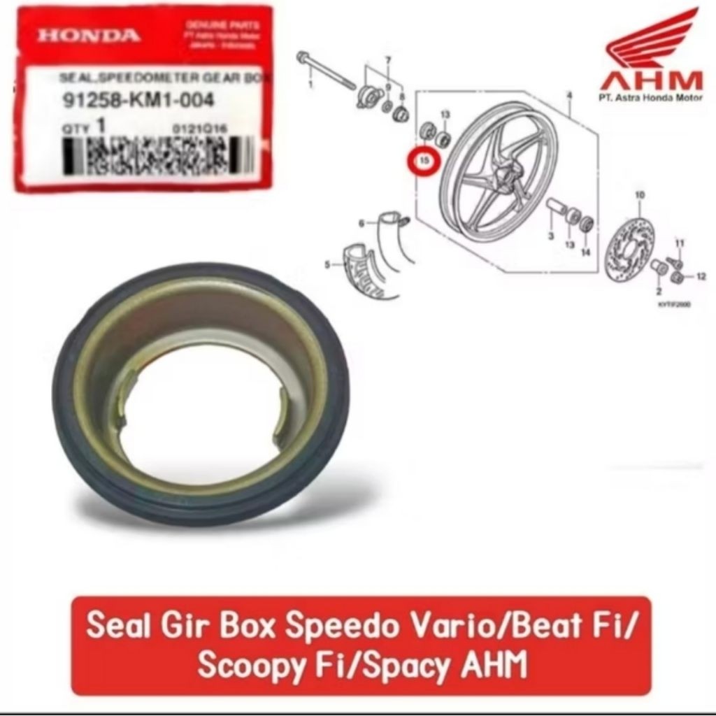 Seal gear box spedometer beat spacy scoopy vario 110 91258-KM1-004