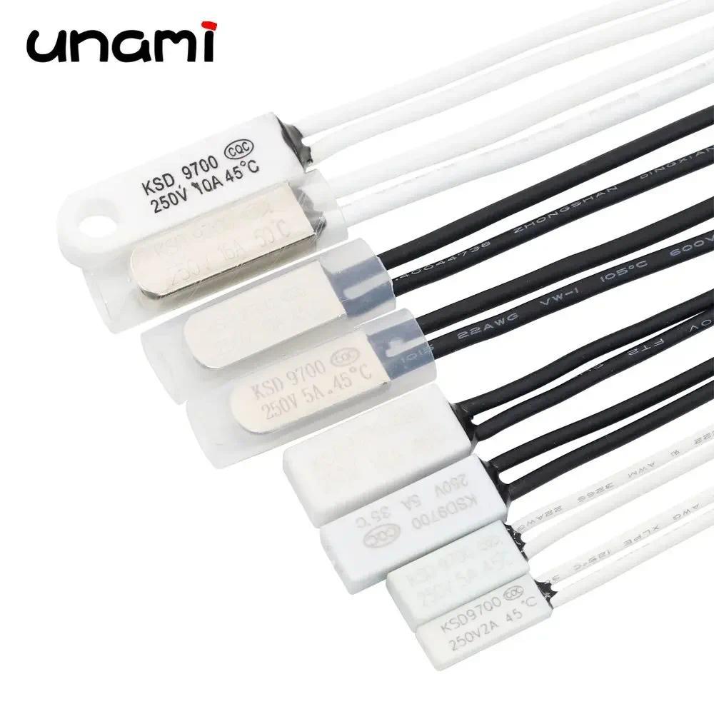 KSD9700 30~150 Degree Thermostat 5A/10A/16A 250V 40C 45C 50C CeramicTemperature Swit Round Hole Ther