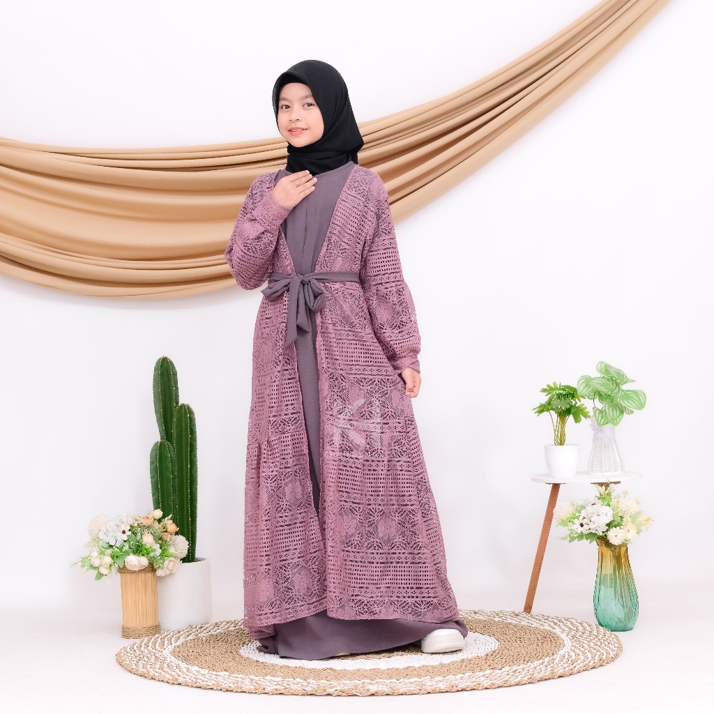 Gamis Brokat AlIyya gamis muslim anak remaja outer bisa di lepas Free Bros lebaran 2025 2026