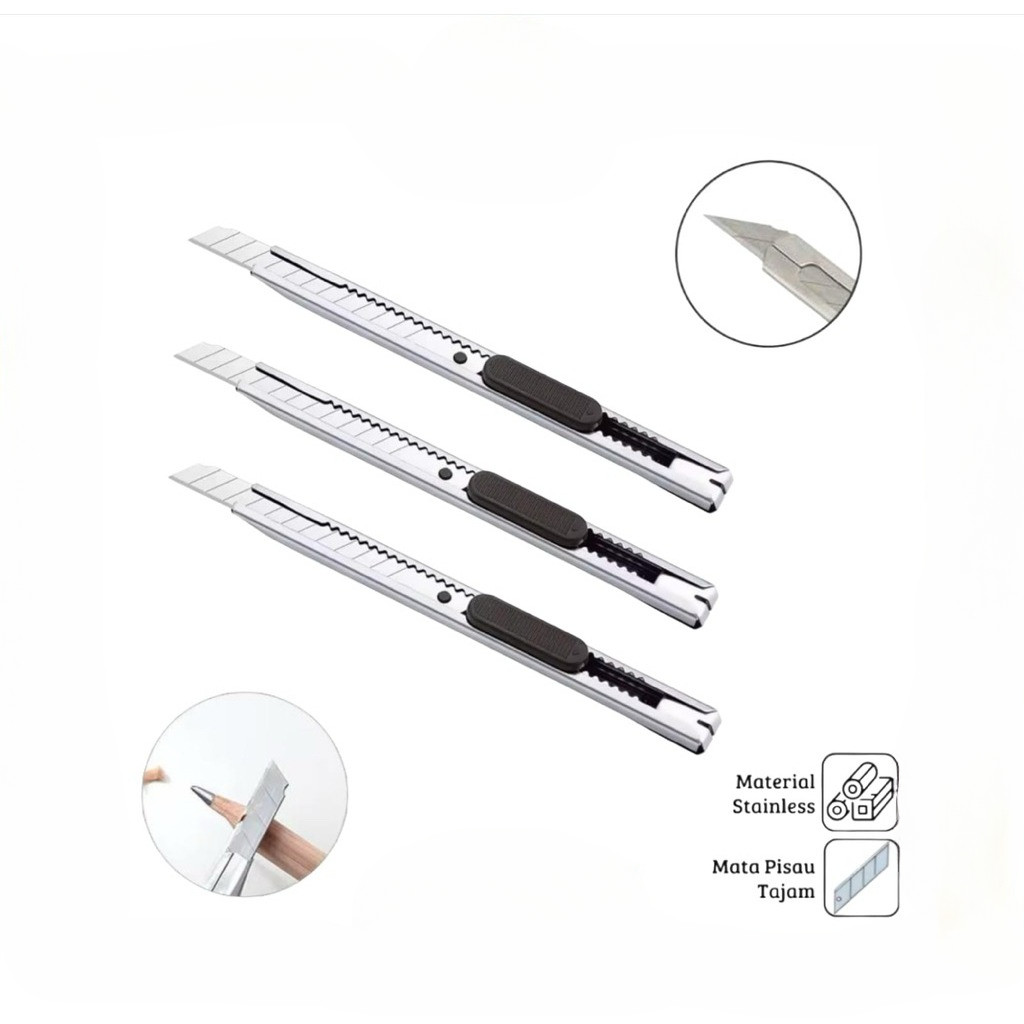 Pisau Cutter Kecil / Mini Kater Besi Stainless Steel AS
