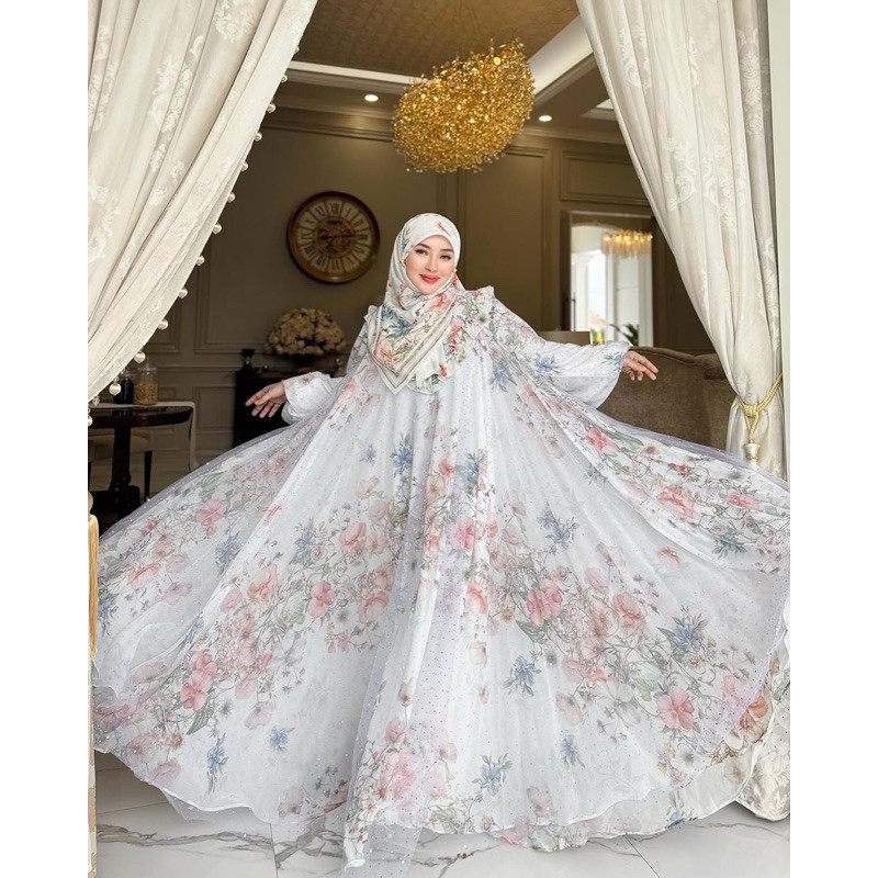 BISA COD 12.12 SHELLASAUKIA DRESS FLOWER BLOSSOM FULL TILE MUTIARA SETHIJAB