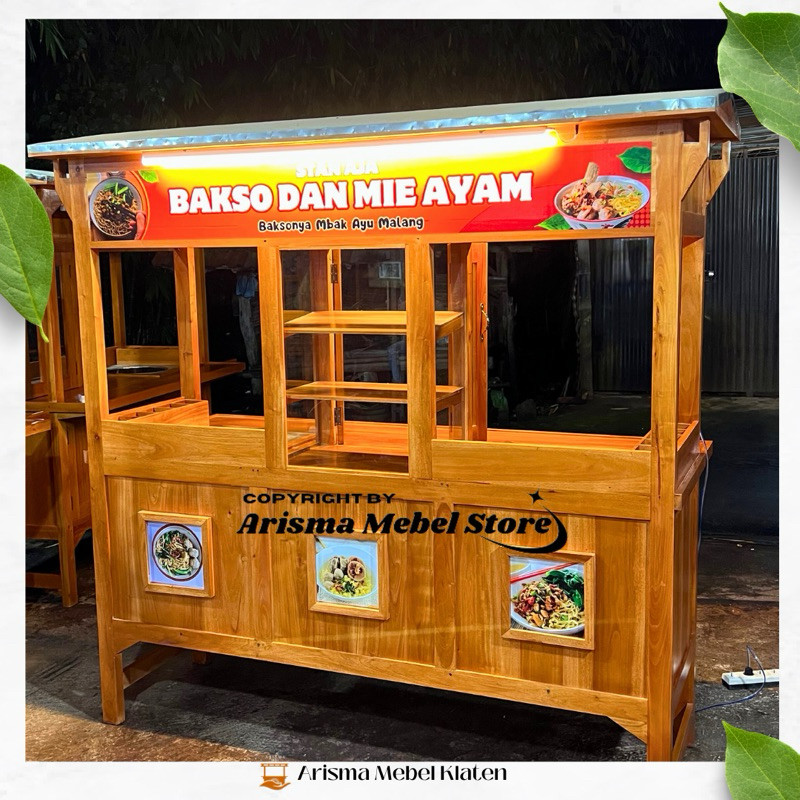 Arisma Gerobak Mie Ayam Bakso, Gerobak Mie Ayam Bakso Kekinian, Gerobak Mie ayam bakso murah, Geroba