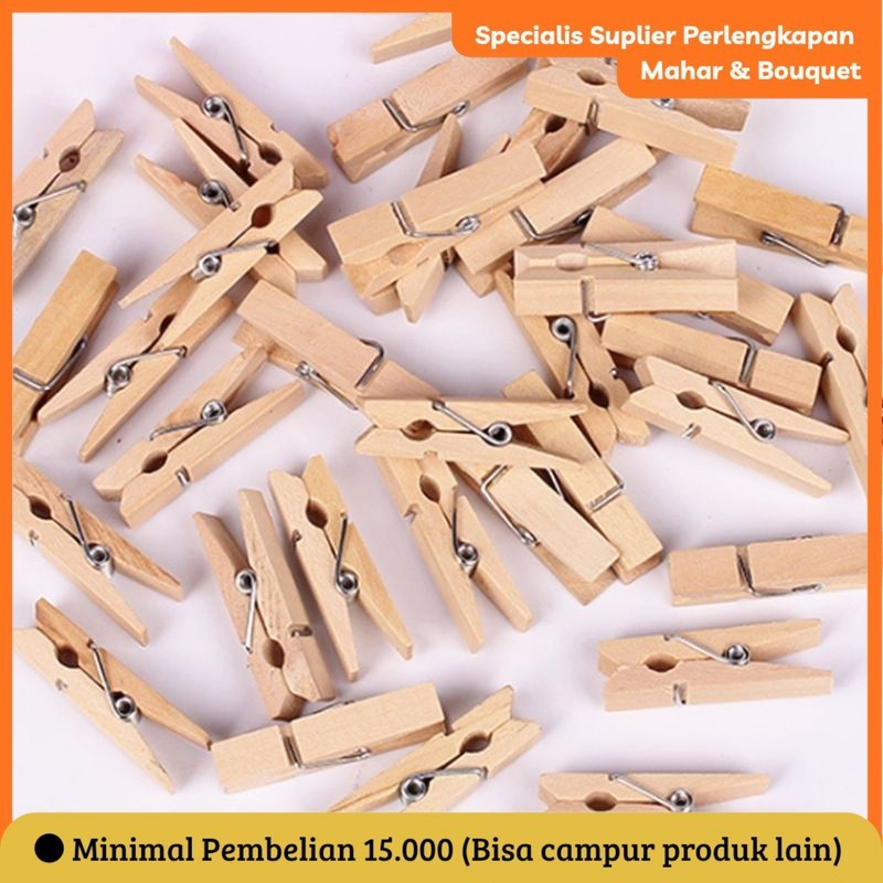 WOODEN CLIP / PENJEPIT FOTO / PENJEPIT / KLIP uk 2.5cm dan 3.5 cm