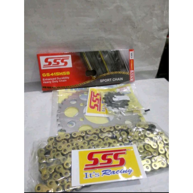 gear gir sss set rantai sss supra x125 karisma blade revo 415 slim