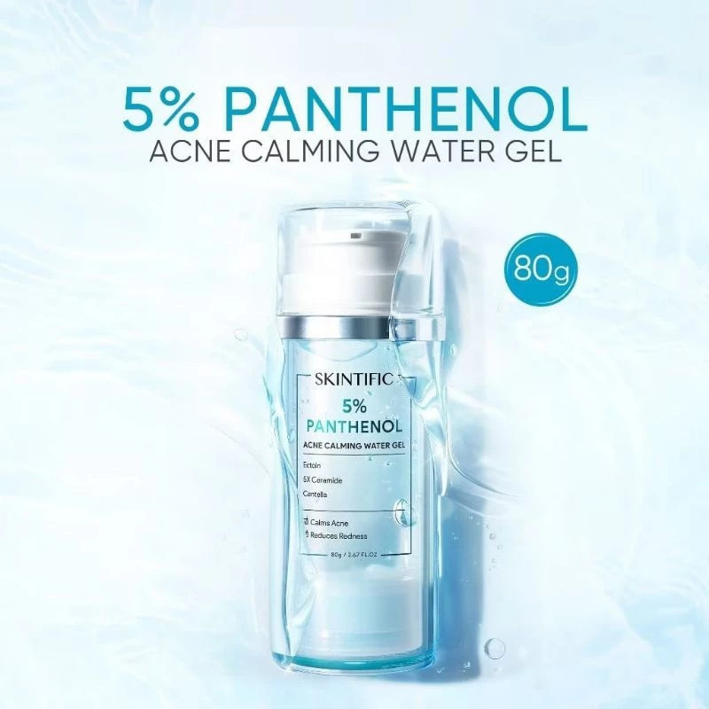 [Best Seller] SKINTIFIC 5% Panthenol Acne Calming Water Gel 80g | Menenangkan Jerawat, Melembabkan, 