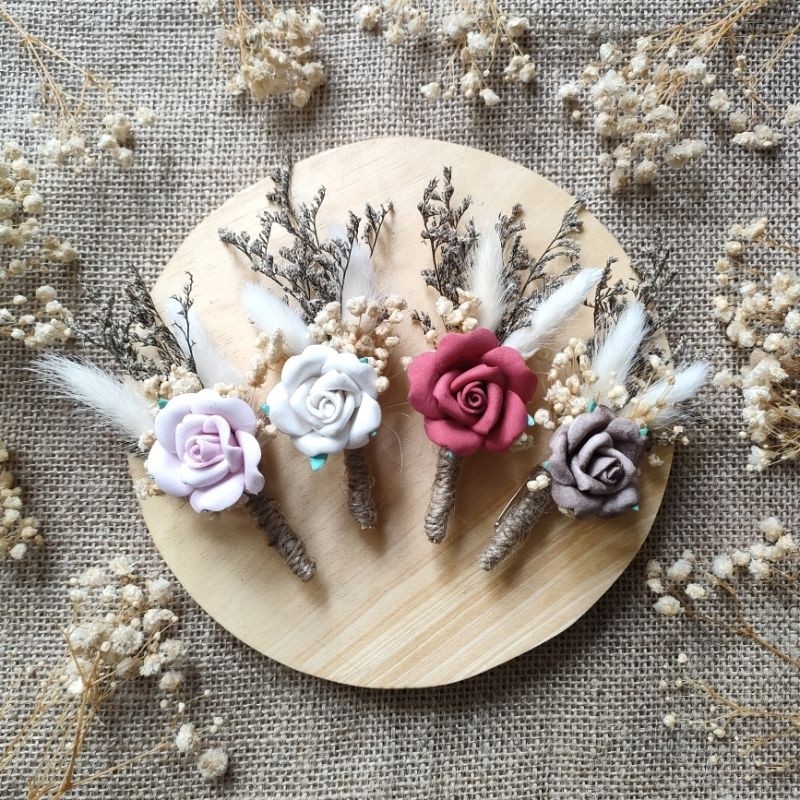 JM Florist - READY STOK Corsage jas pin bunga mawar Korsage jas pengantin pria