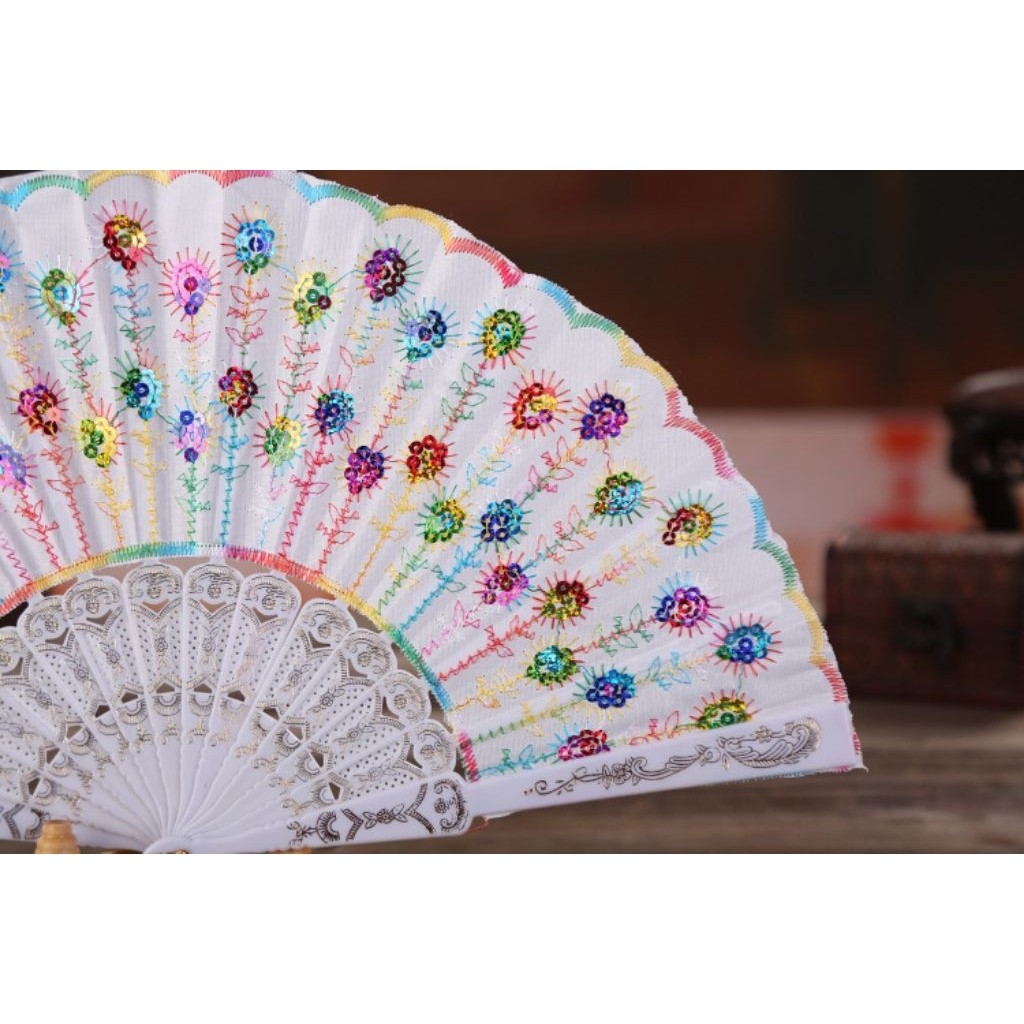 KIPAS JEPANG PAYET / KIPAS TANGAN LIPAT  GLITER / KIPAS LIPAT TANGAN GAGANG / KIPAS JEPANG / KIPAS S