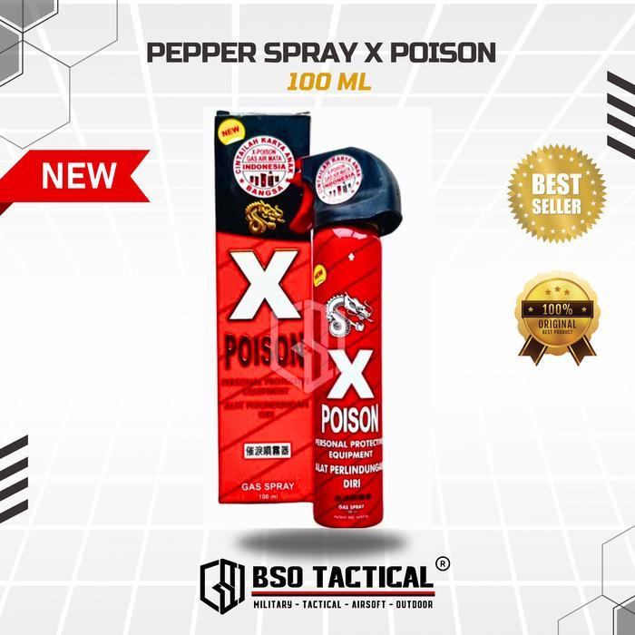 (Bagus Sport) Semprotan Pepper Spray X Poison Gas Air Mata 100ML Self Defense EDC Or