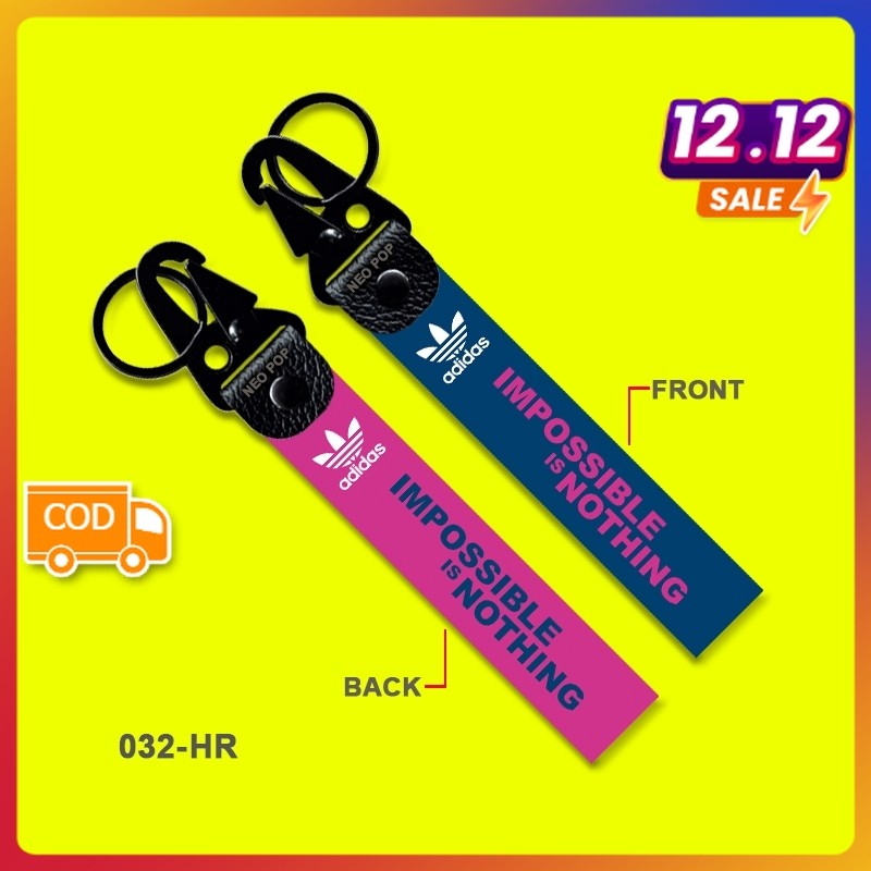 GANTUNGAN KUNCI PREMIUM IMPOSSIBLE IS NOTHING KEYCHAIN LOGO APPAREL ADIDAS MEREK BRANDED SNEAKERS YE