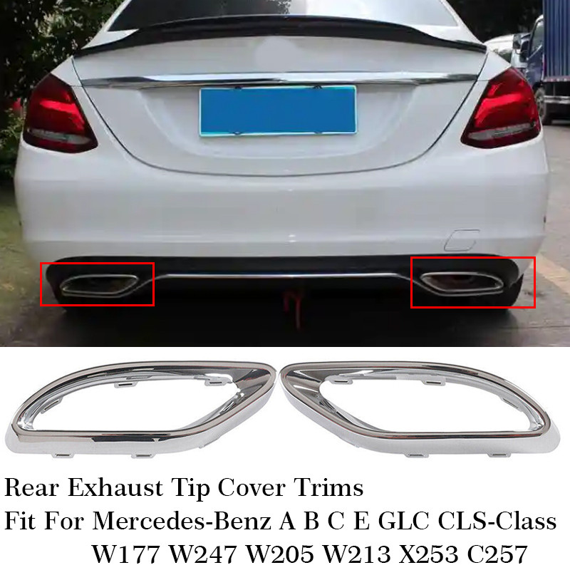 Rear Bumper rome Car Accessories Exhaust Pipe Trim Cover Fit For Mercedes-Benz W205 C205 A205 S205 W