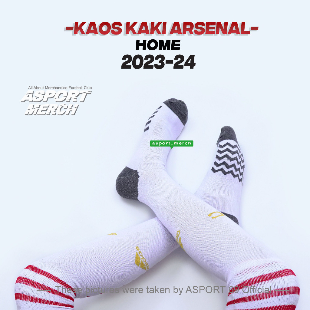 KAOS KAKI BOLA ARSENAL HOME TERBARU 2023 2024 IMPORT