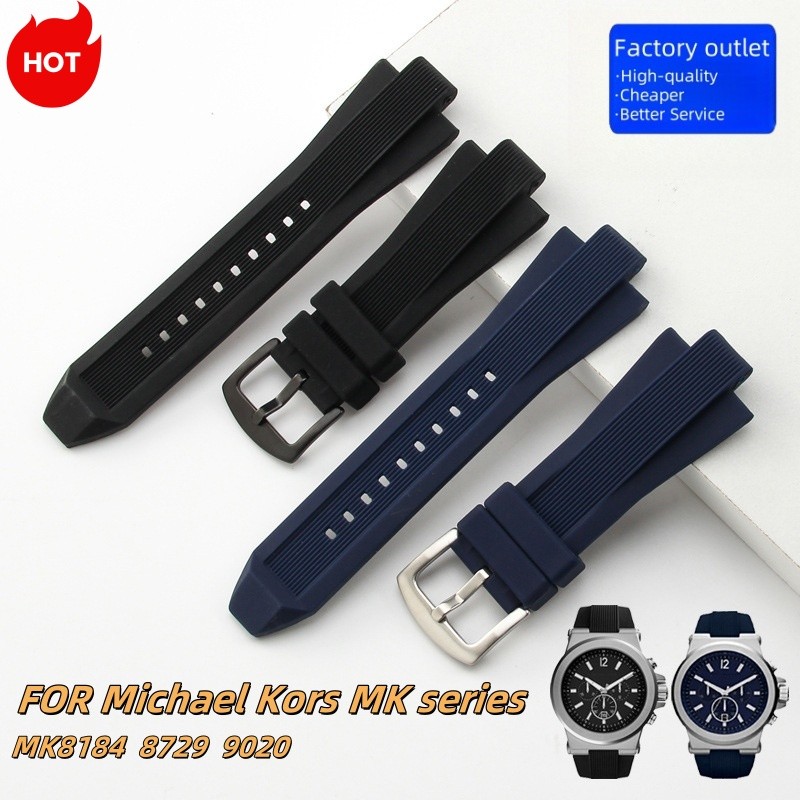 Silicone Rubber Watchband Watch Strap Bracelet For Michael Kors MK series MK8184 8729 9020 Waterproo