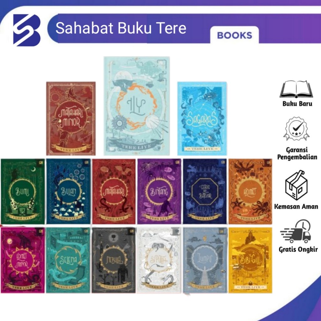 Buku Novel Tere Liye Series Paket Serial Bumi Bulan Matahari Bintang Ceros dan Batozar Komet Minor S