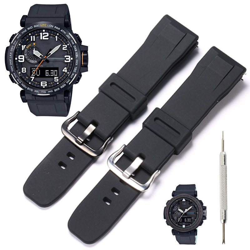 Wat Accessories For Pro Trek PRG-650Y Suitable For Casio prg650 PRG-600 PRW6600 Men's Silicone wrist