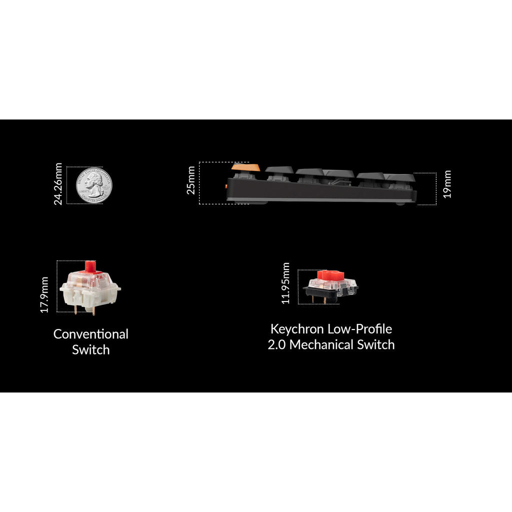 Keychron K5 V2 QMK Wireless Custom Mechanical Keyboard RGB Backlit Low-Profile Switch Double-Shot PB