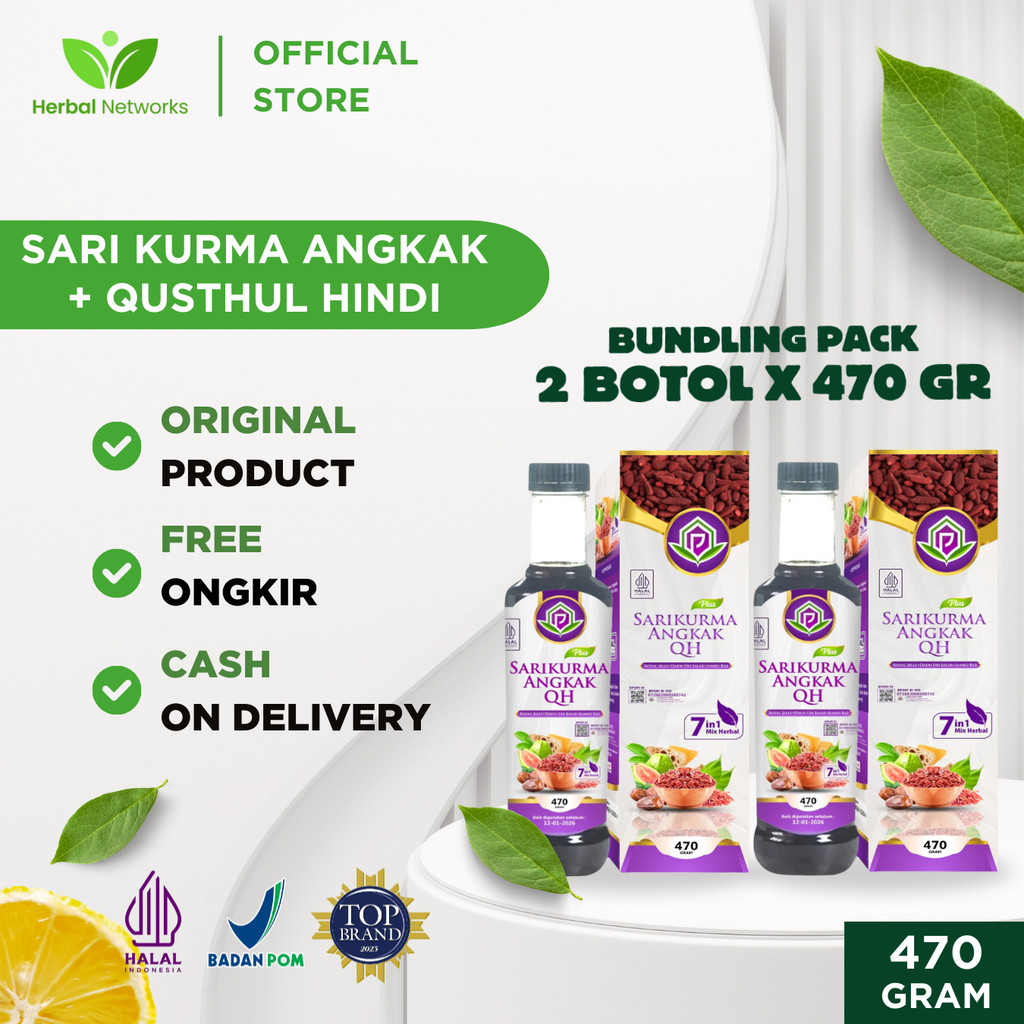 [Paket] Sari Kurma Madu Angkak Qusthul Hindi 7in1 Immune Booster dan Trombosit - 2 Botol