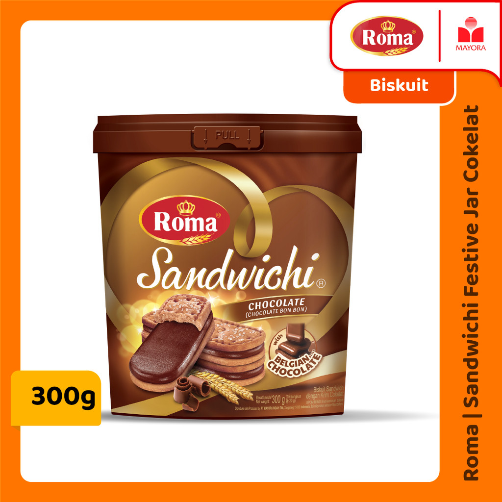 Biskuit Roma Sandwichi Cokelat Festive Jar