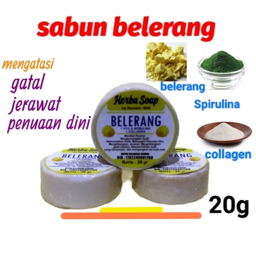 Sabun Belerang Batang Anti Septik Soap 20gr - Sulfur Untuk Gatal Jamur Eksim Panu Scabies Murni Alam