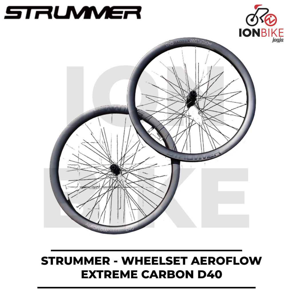 Wheelset Strummer AEROFLOW EXTREME D40 700c CARBON With HR500 Hubs 24 Hole Discbrake Wheel Set 700 c