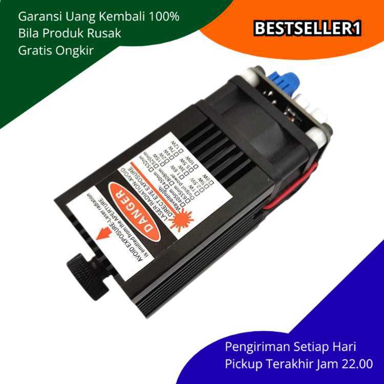 Blue Light 405nm Laser Head CNC Engraving Output 500mW Ukir Kayu Karet Logam Presisi Detail Halus Kn