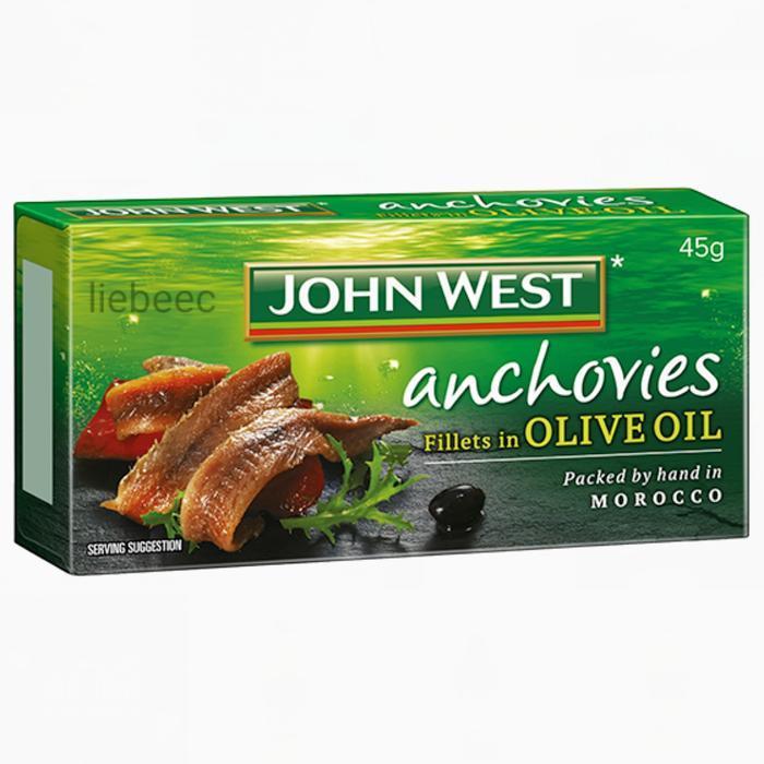 Anchovy ANCHOVIES Fillets in Olive Oil JOHN WEST 45GR / 45 GR