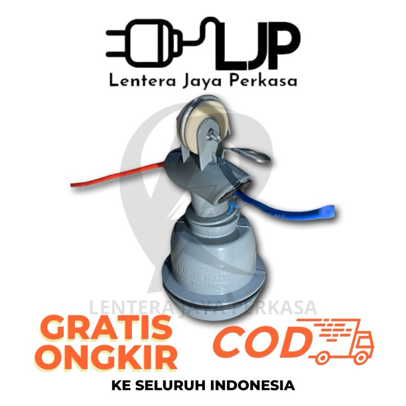 Fitting Gantung Lampu Jalan Fitting Besi Keramik Outdoor Fitting Keramik WD E-27 Fitting Gantung Mer