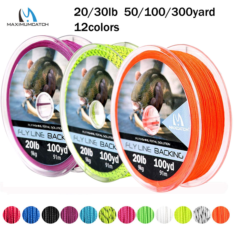 Maximumcat Backing Fly Line 100/300Yards 20/30LB Multi Color Backing Line Braided Fly Fishing Line