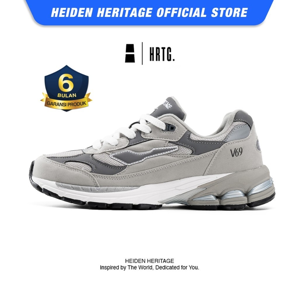 HEIDEN HERITAGE [HRTG] - HRTG V69 - WAR GREY - Sepatu Sneakers Casual Sport Pria Lokal
