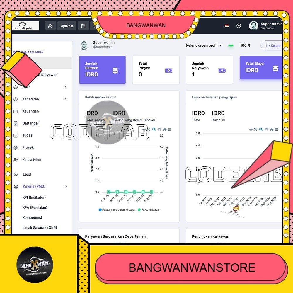Source Code Aplikasi HRD HRIS Payroll dan Penggajian Absensi Cuti PHP BGW