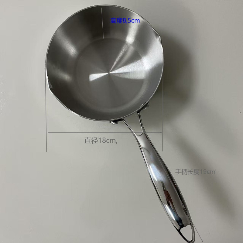 Stainless steel household thickened threelayer steel uncoated milk pot snow pot noodle cookingcookin