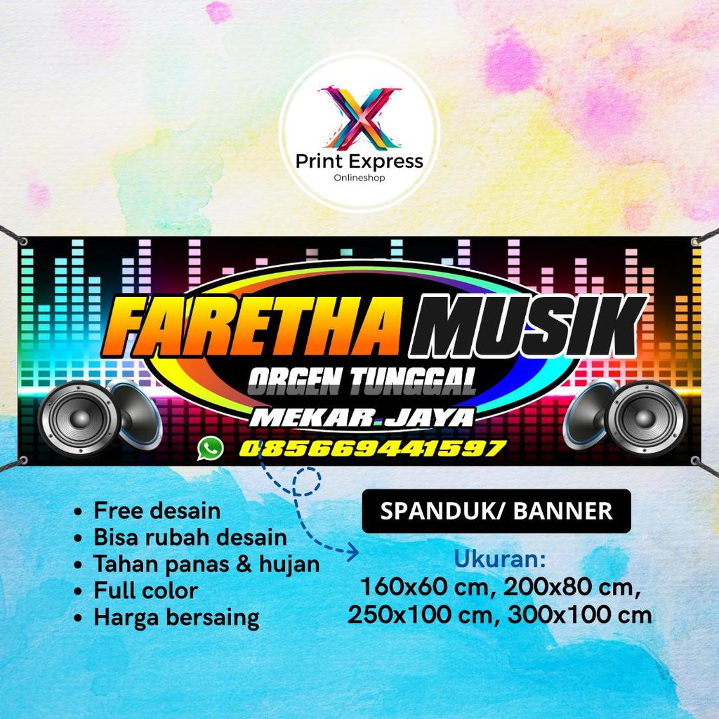 SPANDUK BANNER Orgen Tunggal Musik Hitam Ukuran 200x100 Cm Outdoor Bisa Request Desain