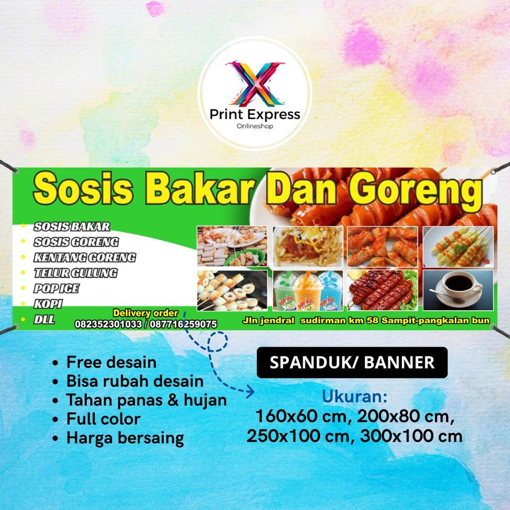 SPANDUK BANNER Sosis Bakar Dan Gorengan Hijau Bisa Request Desain
