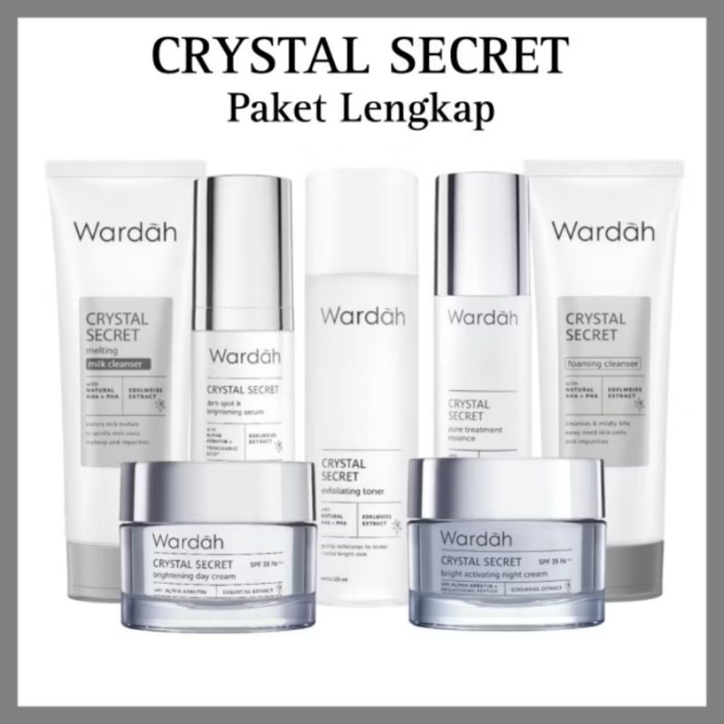 WARDAH CRYSTAL SECRET PAKET LENGKAP - Seri Besar kulit Normal kering