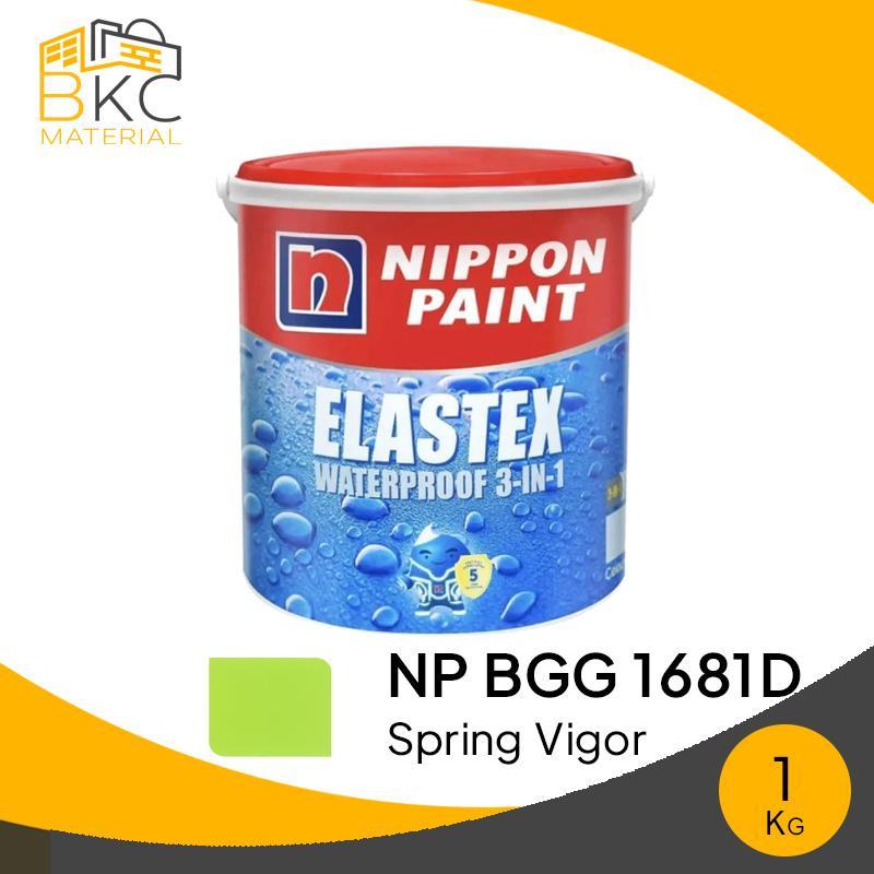 Cat Waterproofing Anti Bocor Nippon Elastex Kaleng 1 KG NP BGG 1681D Spring Vigor Hijau Bolu Pandan