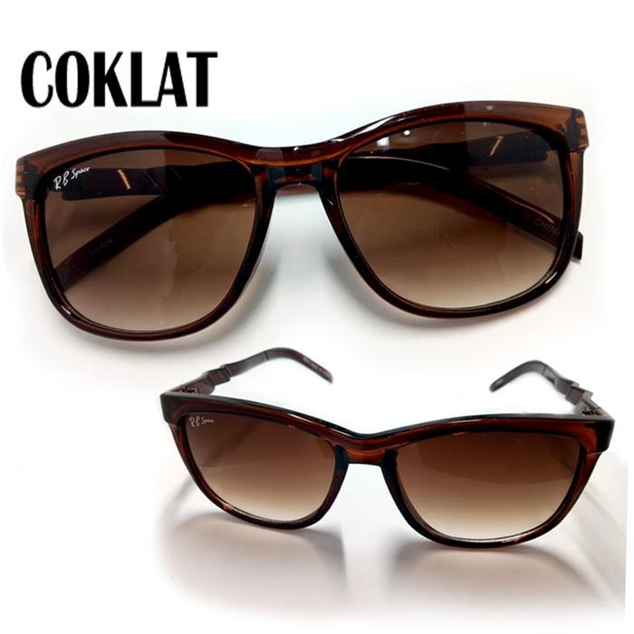 Kacamata Hitam Gaya Korean Fashion Wanita/Pria Sunglassess Unisex - Coklat