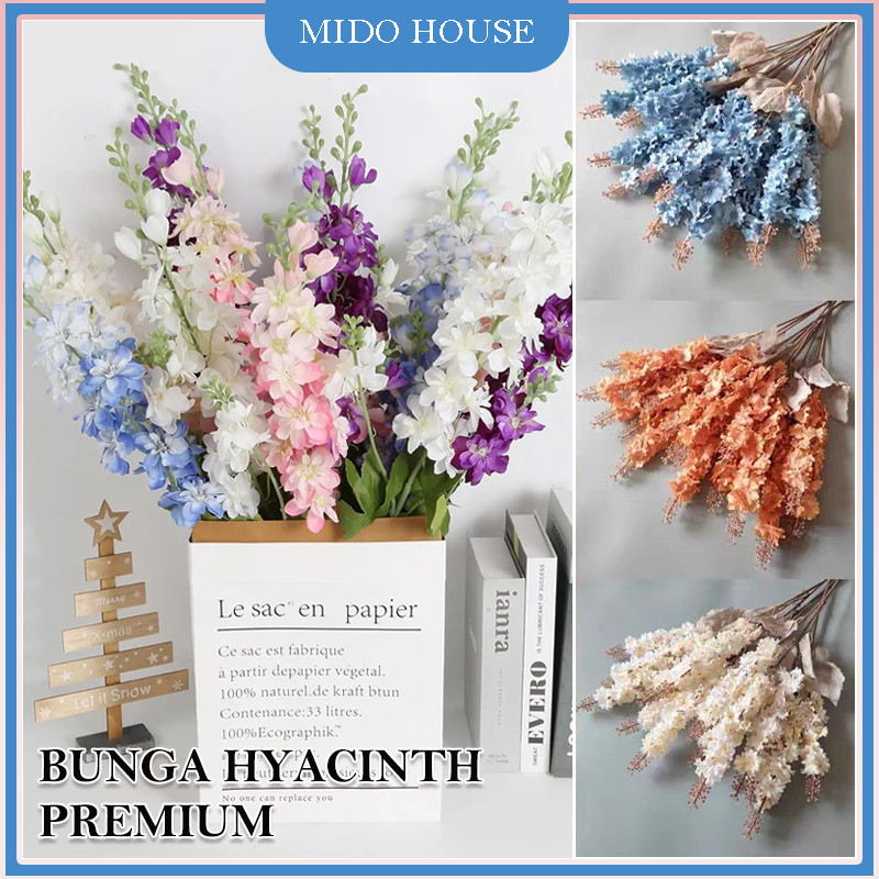 Bunga Hyacinth Premium Artificial 1 Tangkai/Bunga Sedap Malam Plastik Imitasi Oncidium/Bunga Sedap M